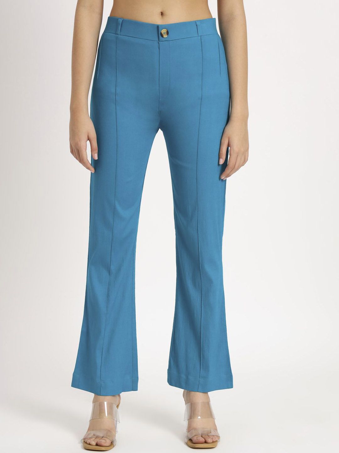 Laad Women High Rise Bell Bottom Regular Trousers
