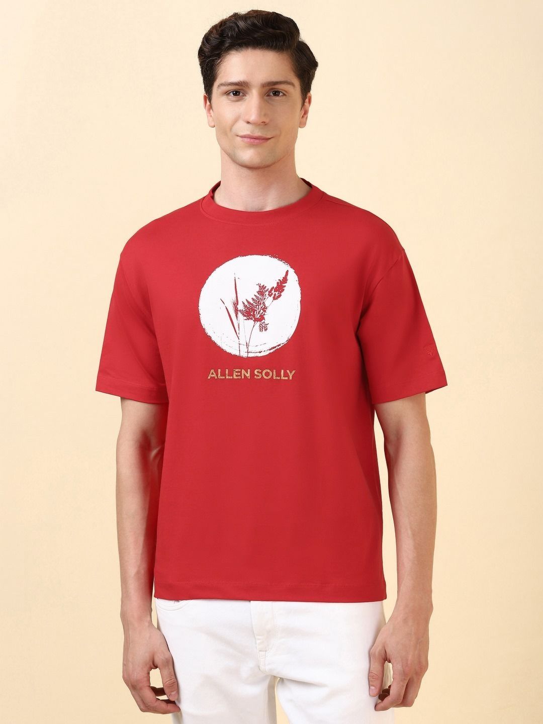 Allen Solly Men Graphic Printed Round Neck Cotton T-shirt