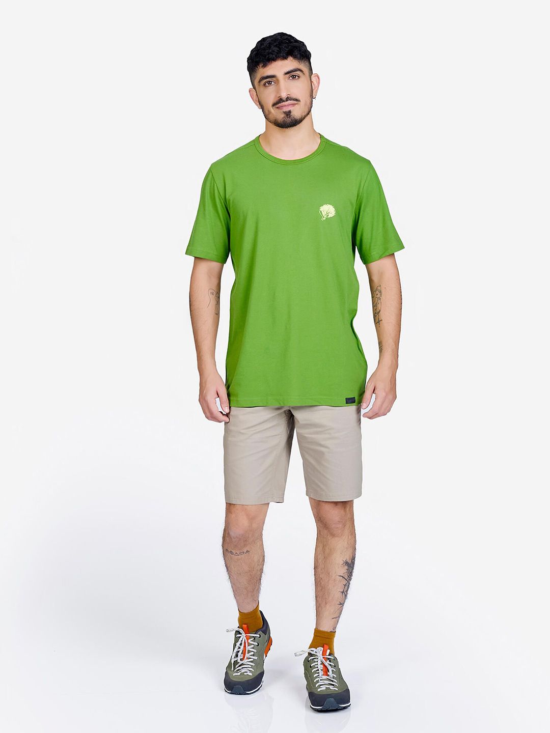 Decathlon Quechua - Men Green NH100 Freedom of Movement Hiking T-Shirt