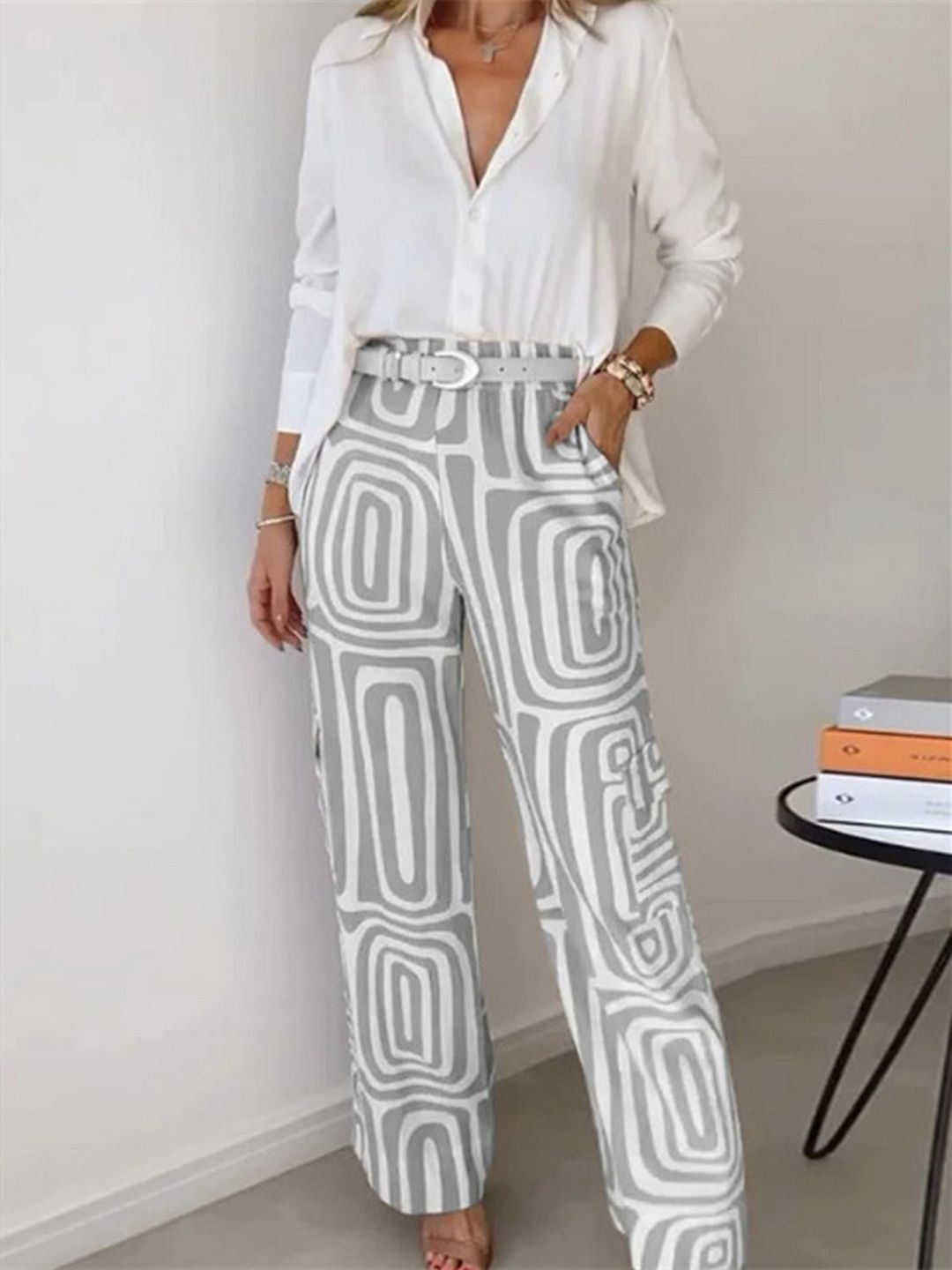 Buy Outzidr Grey Oversized Shirt & Pant Co Ord Set -  - Apparel for Women
