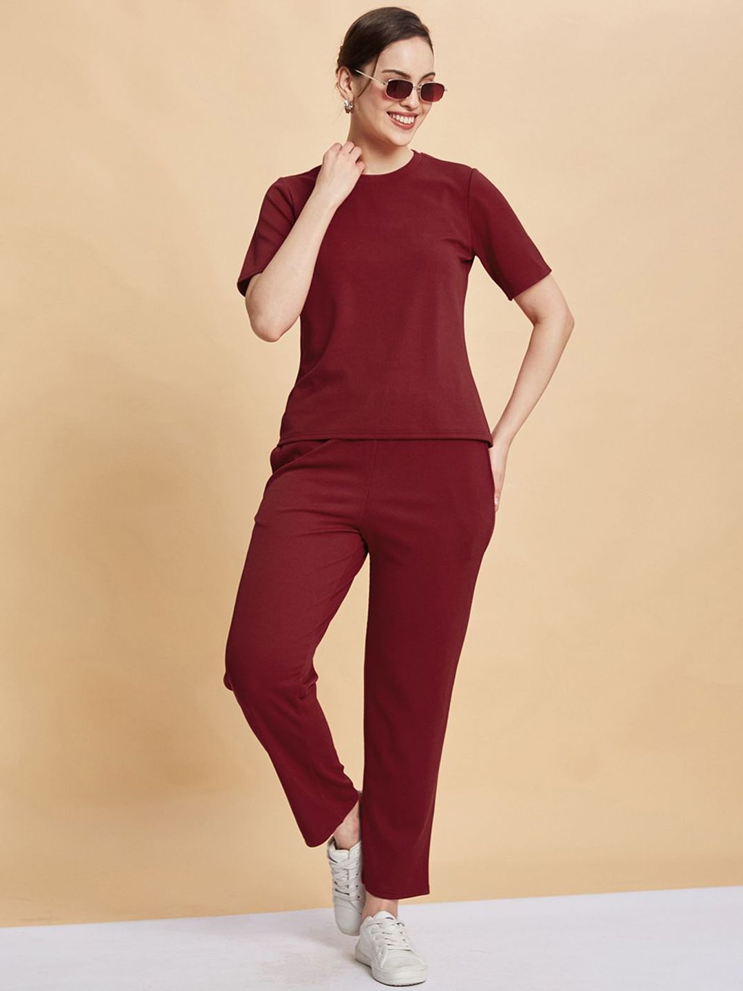 Moda Rapido Round Neck Short Sleeves T-Shirt With Trousers