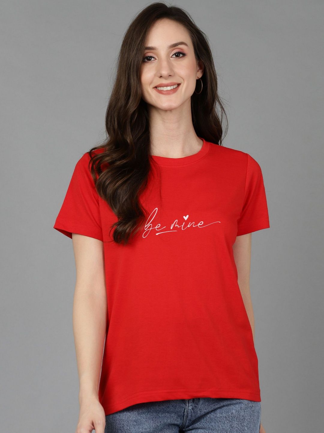 Adyavastram Women Typography Printed Round Neck Cotton T-shirt