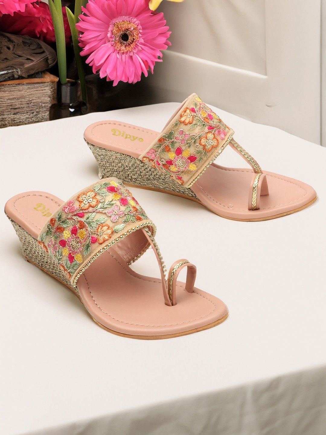 DIPYO Women Embellished Party Wedge Sandals