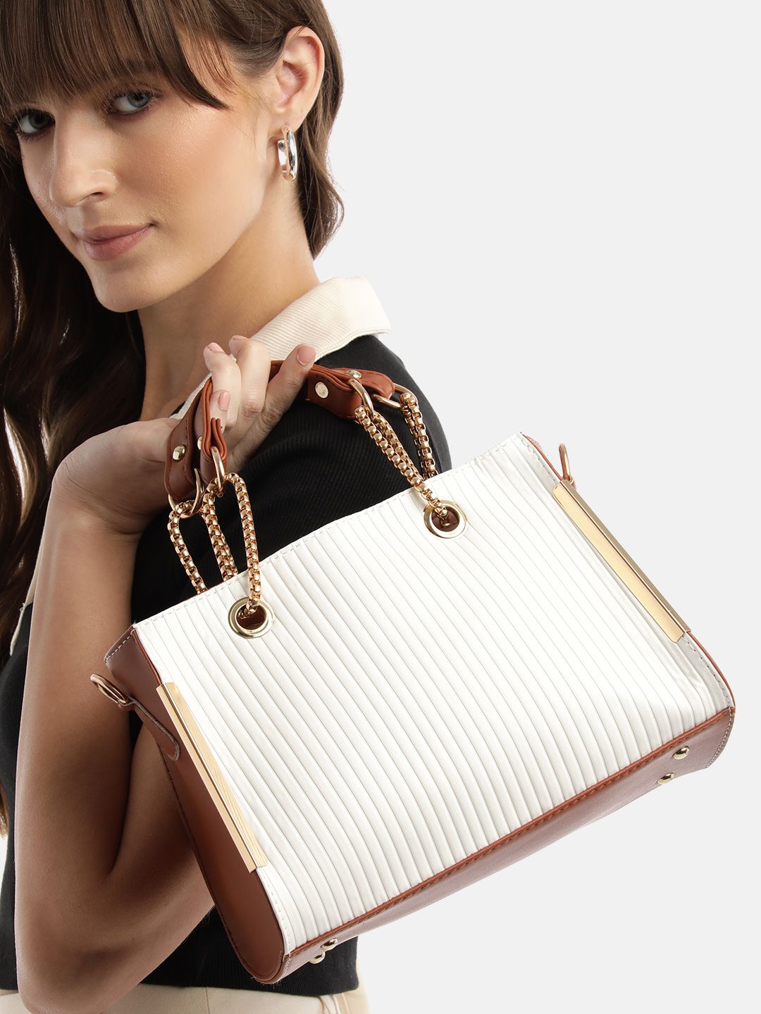 Buy Mast & Harbour Colourblocked Synthetic Leather Small Shopper Tote Bag -  - Accessories for Women