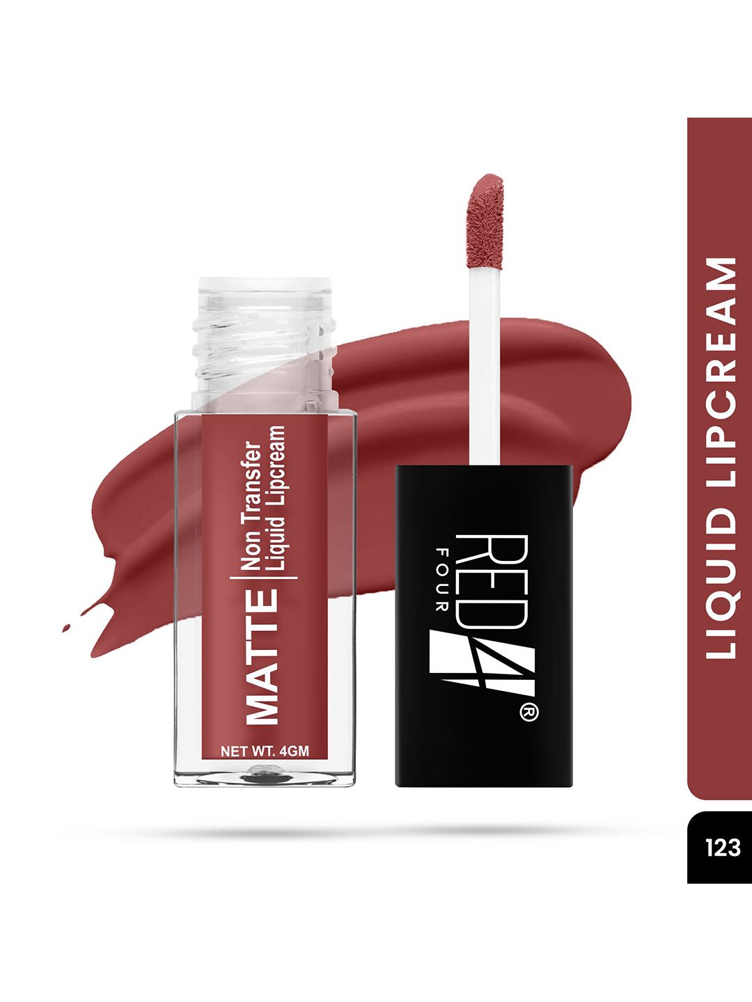 RED 4 Miss Perfect Non Transfer & Smudge Proof Matte Liquid Cream 4 g Brick - 123