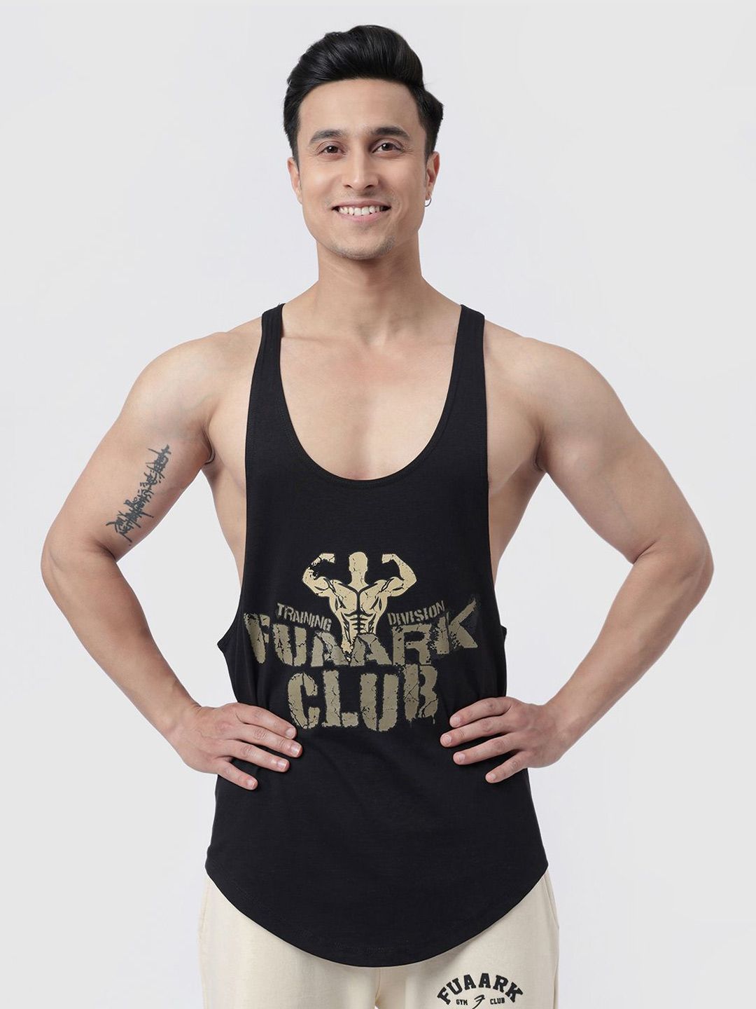 FUAARK Men Club Gym & Workout Pure Cotton Stringer Vest