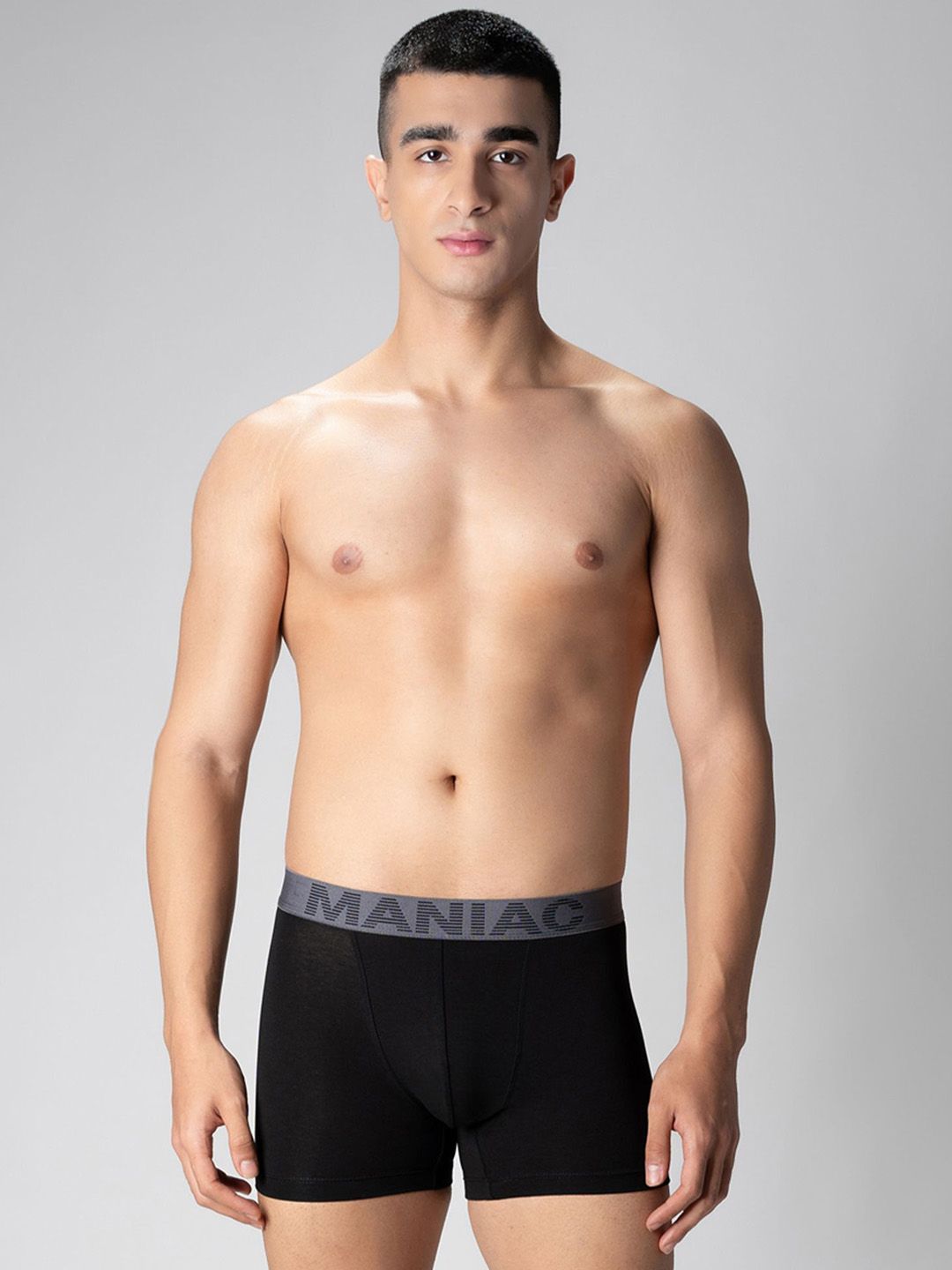 Maniac Cotton Mid Rise Trunks MN24-COTN-BLACK-TRUNKS-S