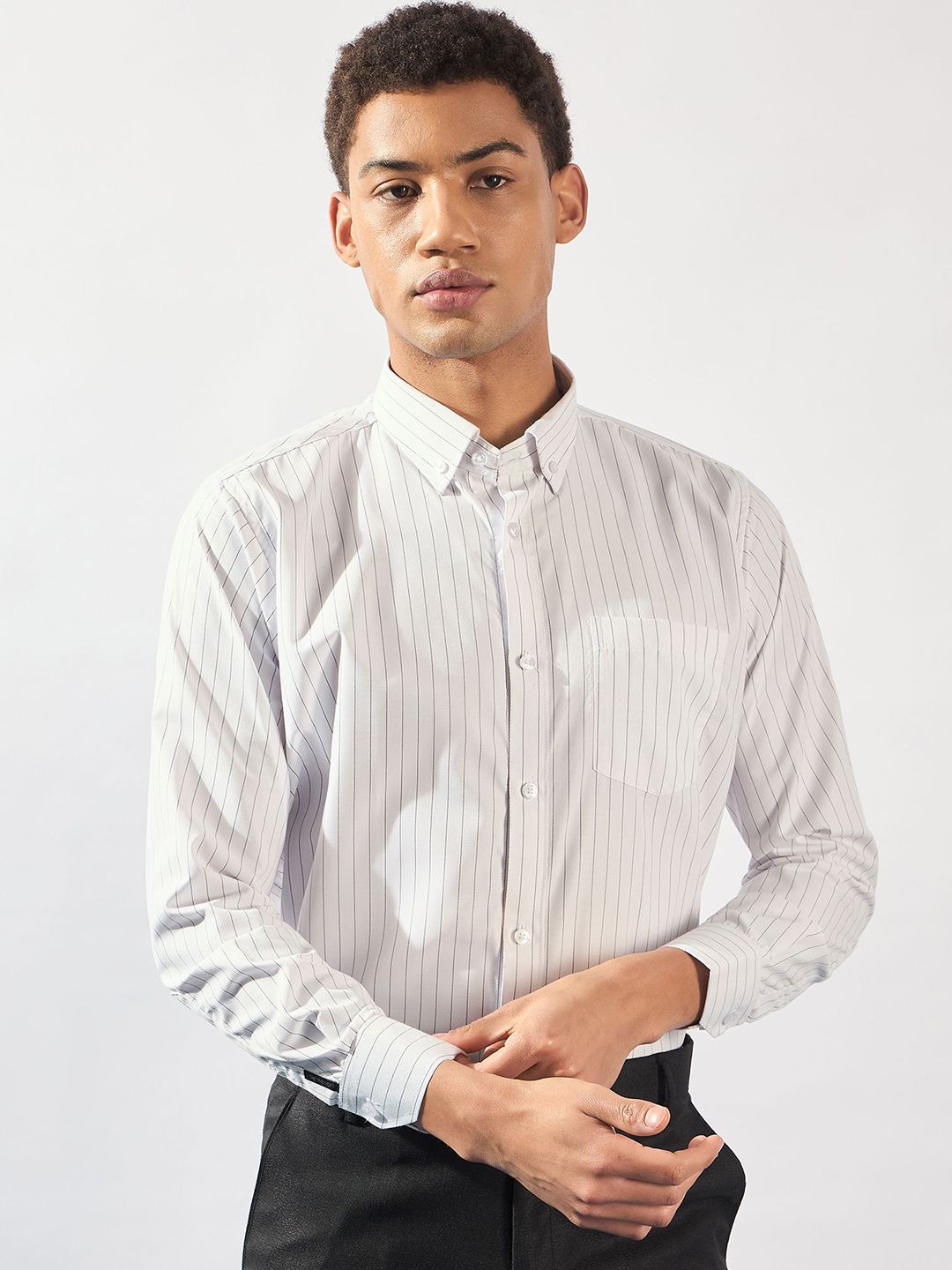 DENNISON Men Smart Vertical Striped Opaque Striped Formal Shirt