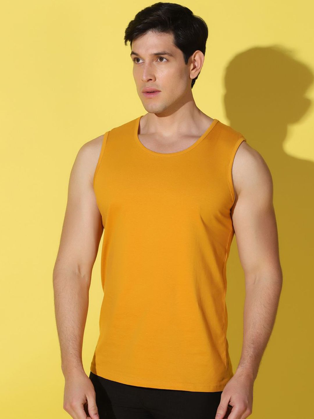 WOOSTRO Gym Innerwear Vest VWS26 PLAIN MUSTARD