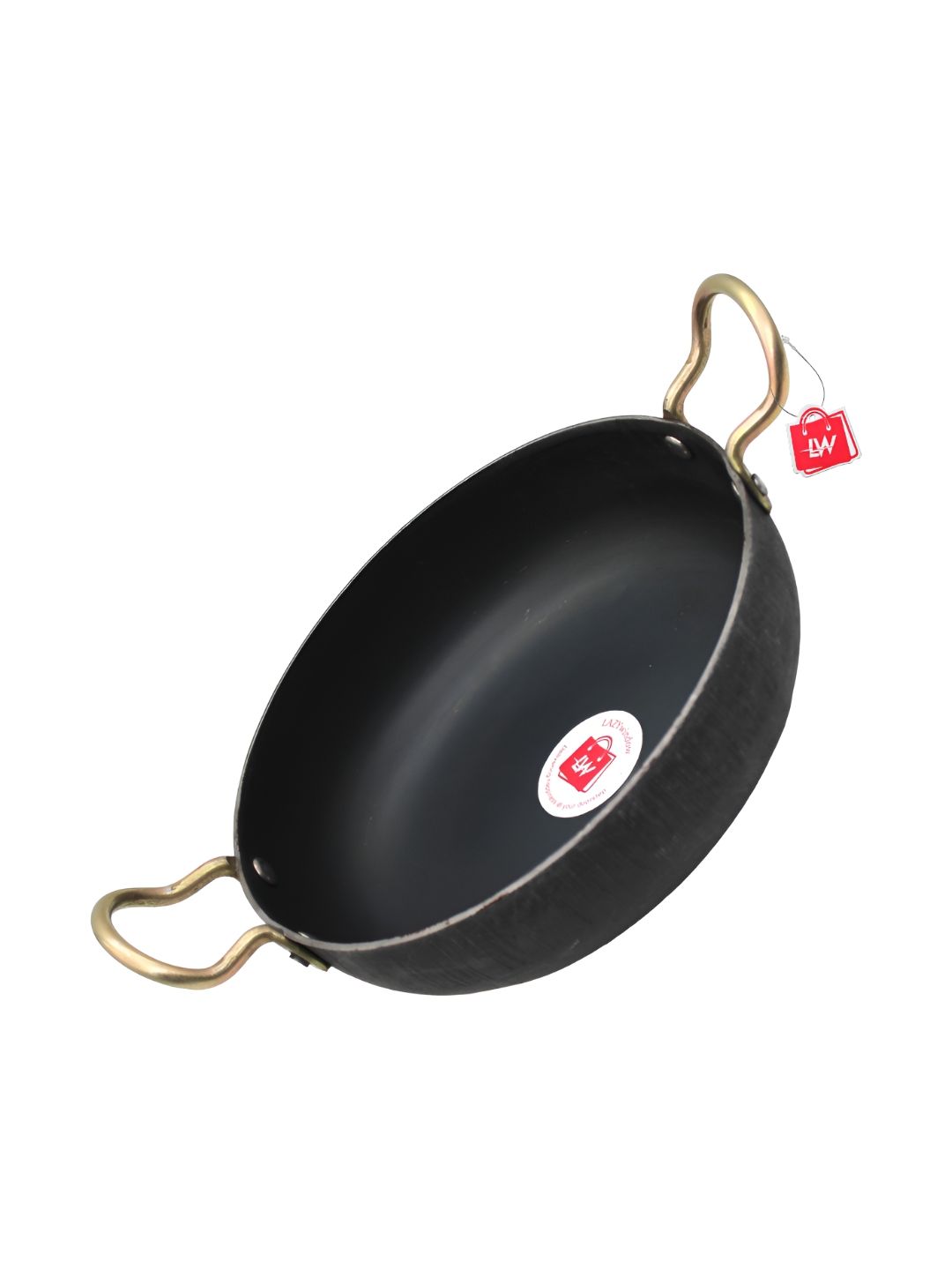 LAZYwindow Black ad Steel Dishwasher and Microwave Safe Iron Kadhai