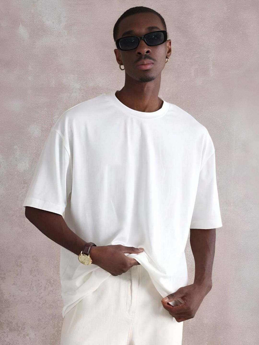 SMAN Casual Oversized Round Neck Cotton T-shirt