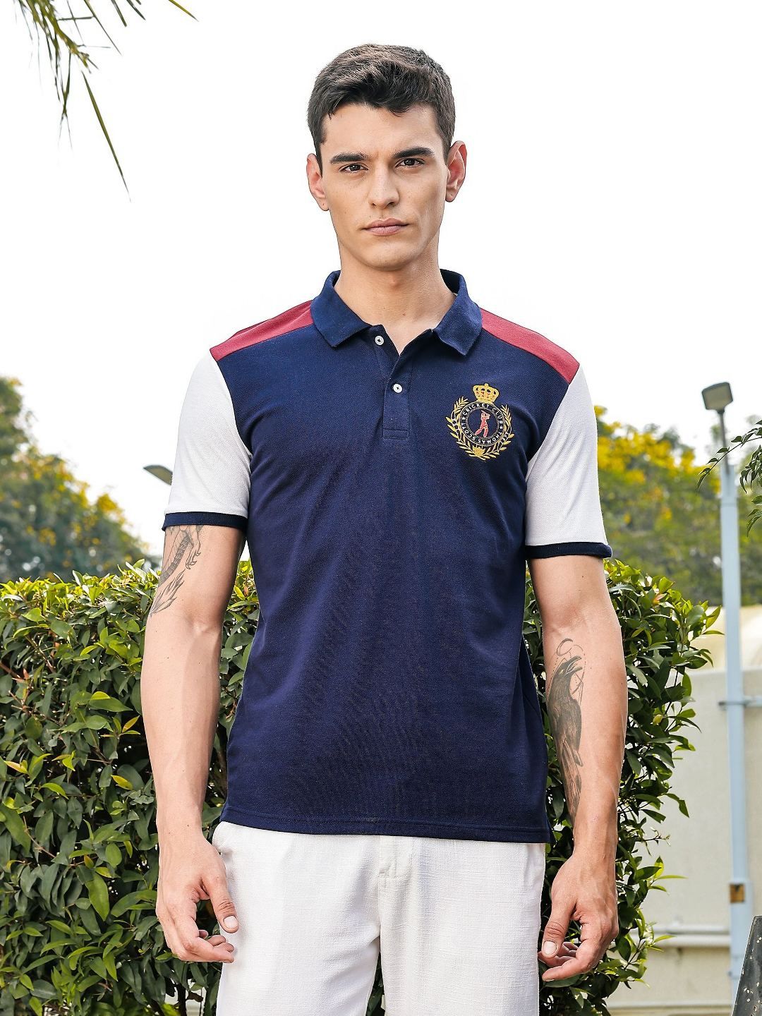 Thomas Scott Men Regular Fit Polo Collar Cricket T-shirt