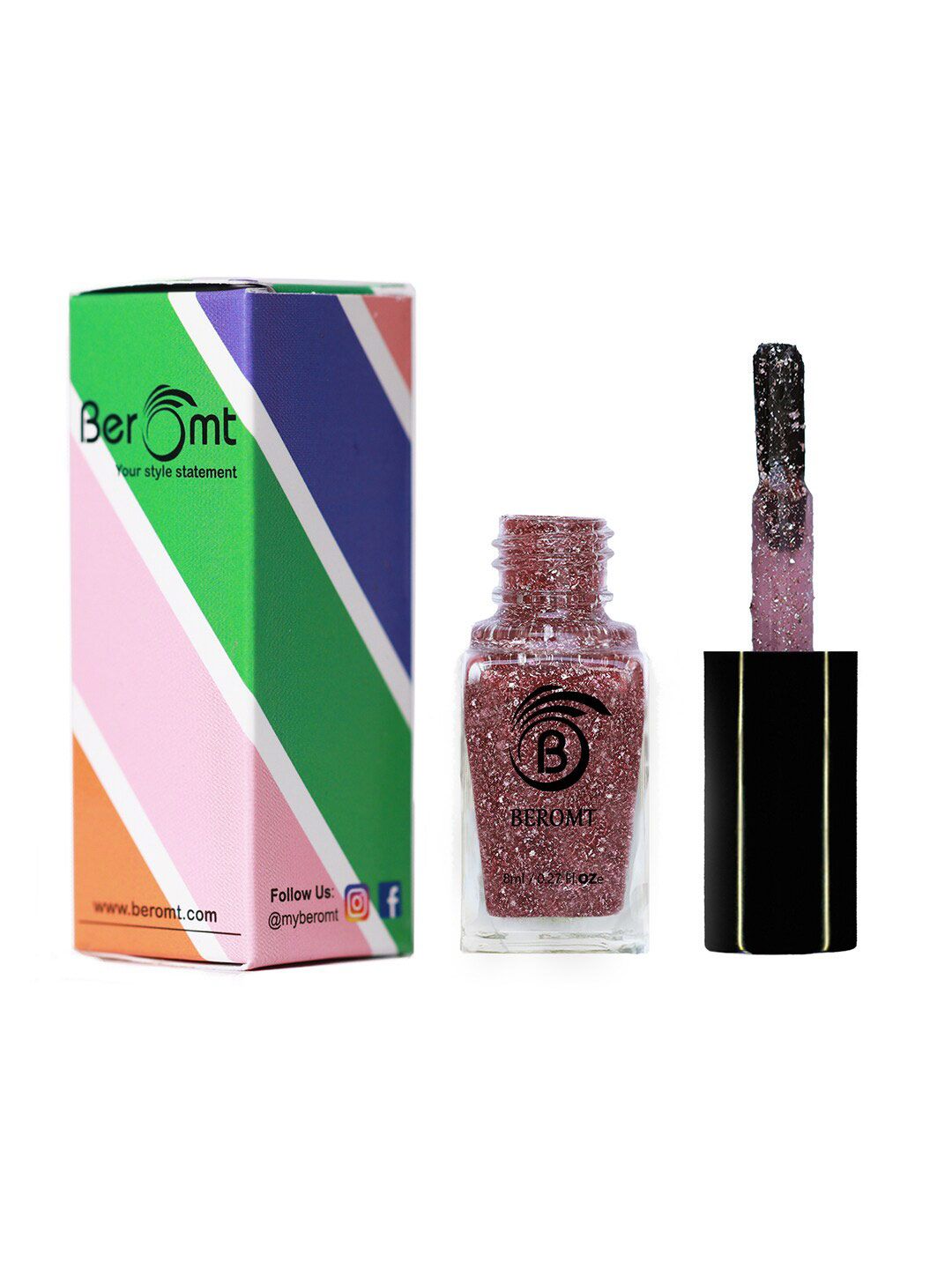 BEROMT Crushed Metallic Foil Nail Polish - Shade 07