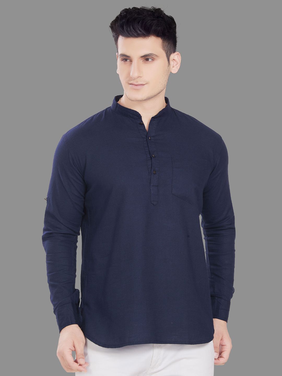 PulseIQ Pure Cotton Relaxed Fit Short Kurta