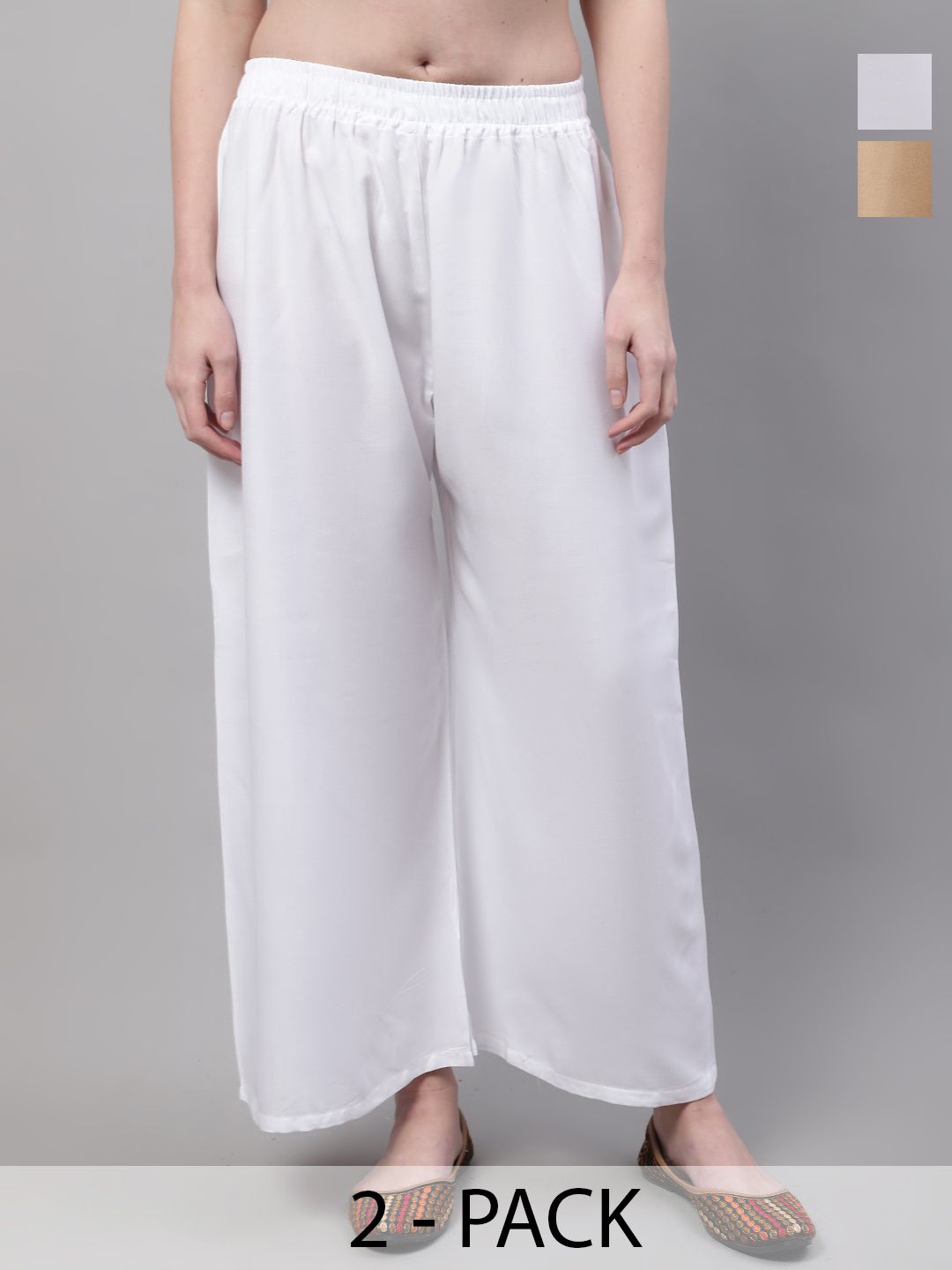 Valles365 by S.C. Women Solid Flared Ethnic Regular Palazzos