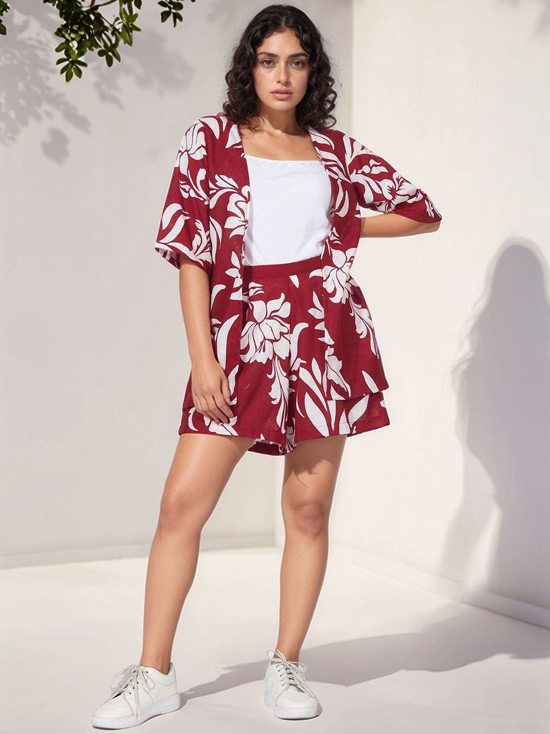 all about you Printed Short Sleeves Top & Shorts Co-Ords