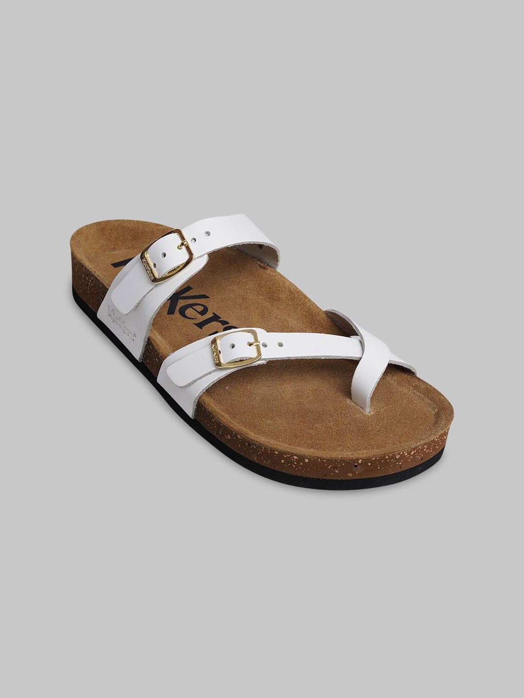 Kickers Women Colourblocked Leather One Toe Flats with Buckles