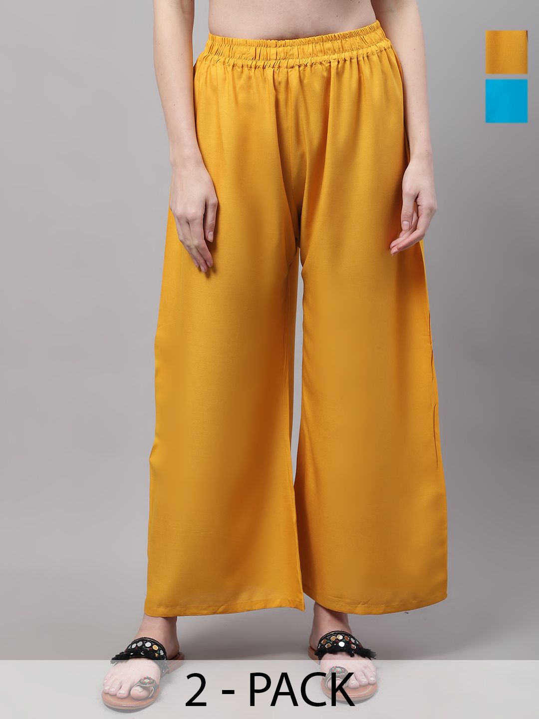 Valles365 by S.C. Women Pack of 2 Flared Ethnic Palazzos