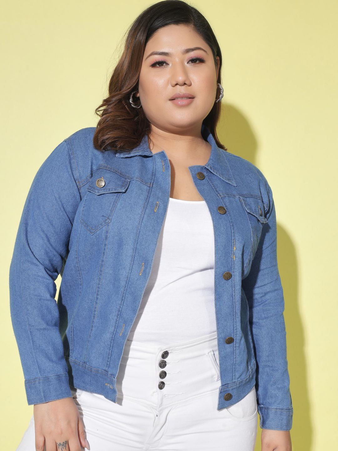 QIOA Women Lightweight Denim Jacket