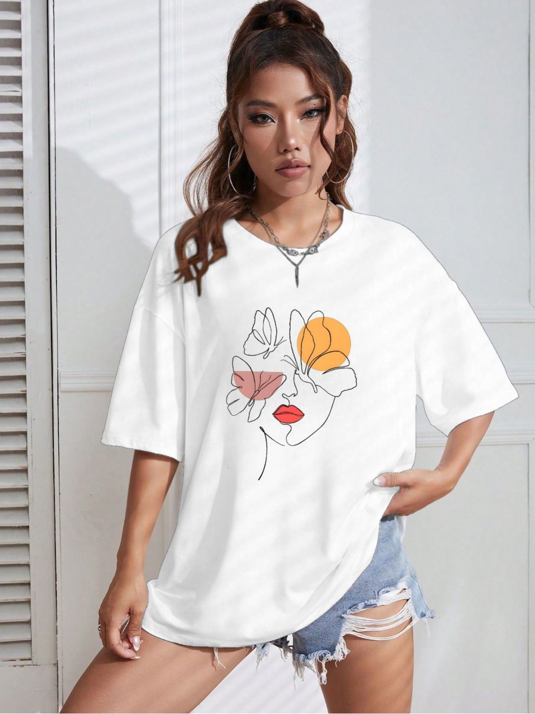 AAHWAN Graphic Printed Round Neck Relaxed Fit T-shirt