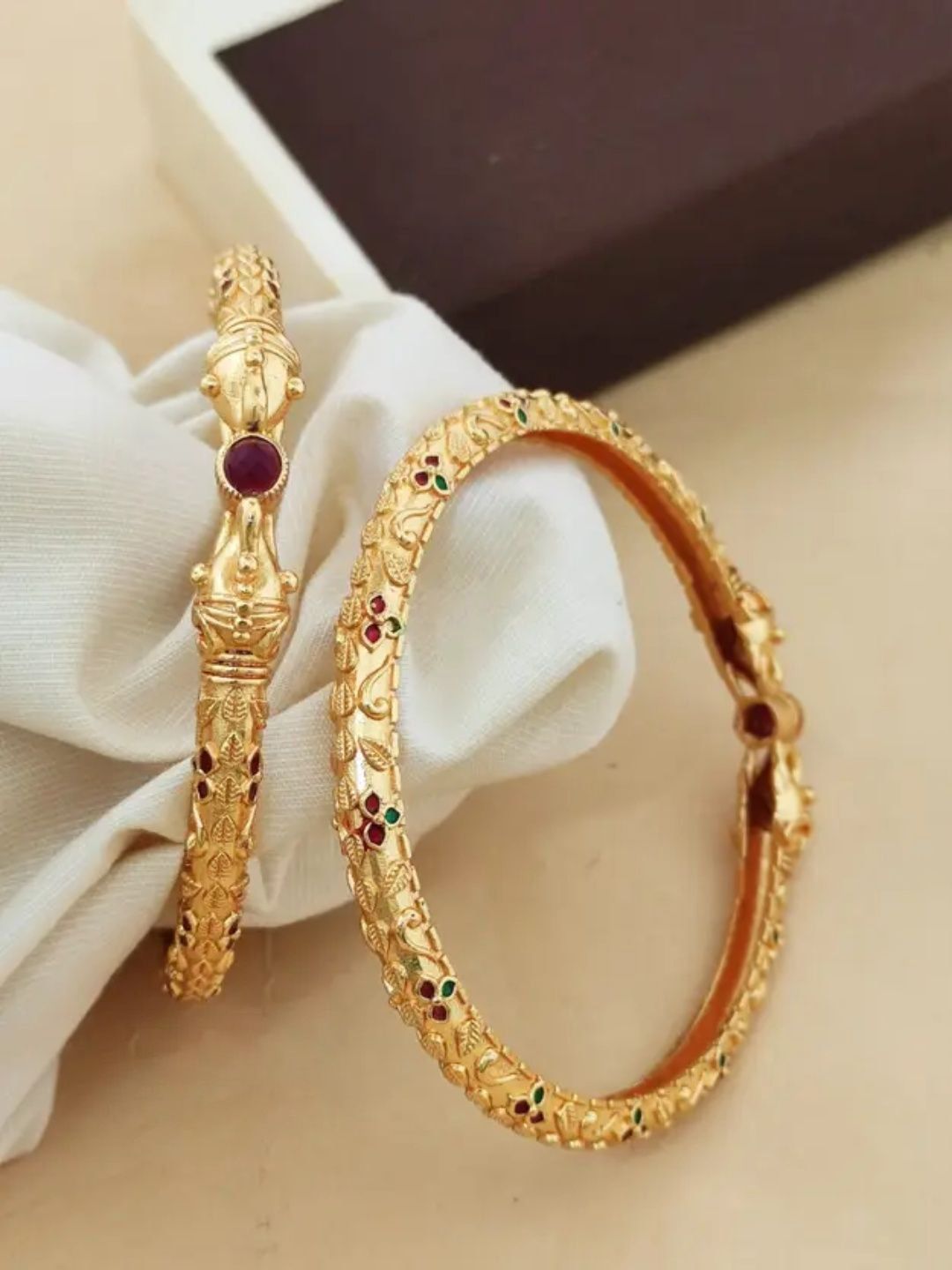Vani Enterprise Set Of 2 Gold-Plated Bangles