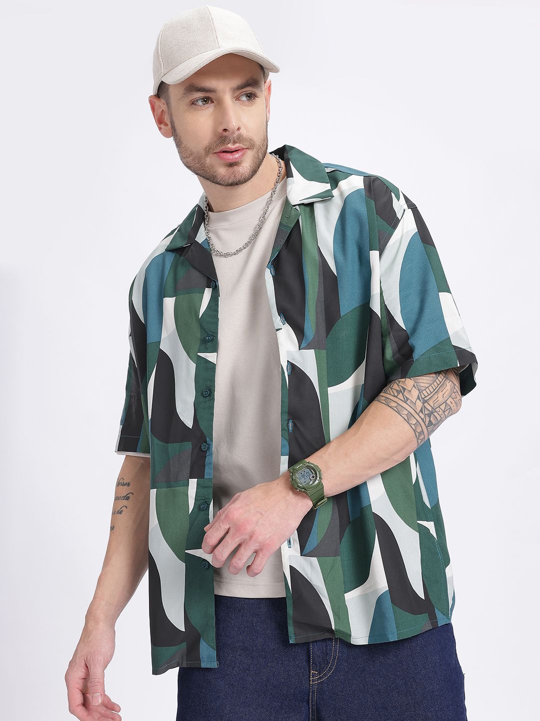 glitchez Printed Oversize Shirt