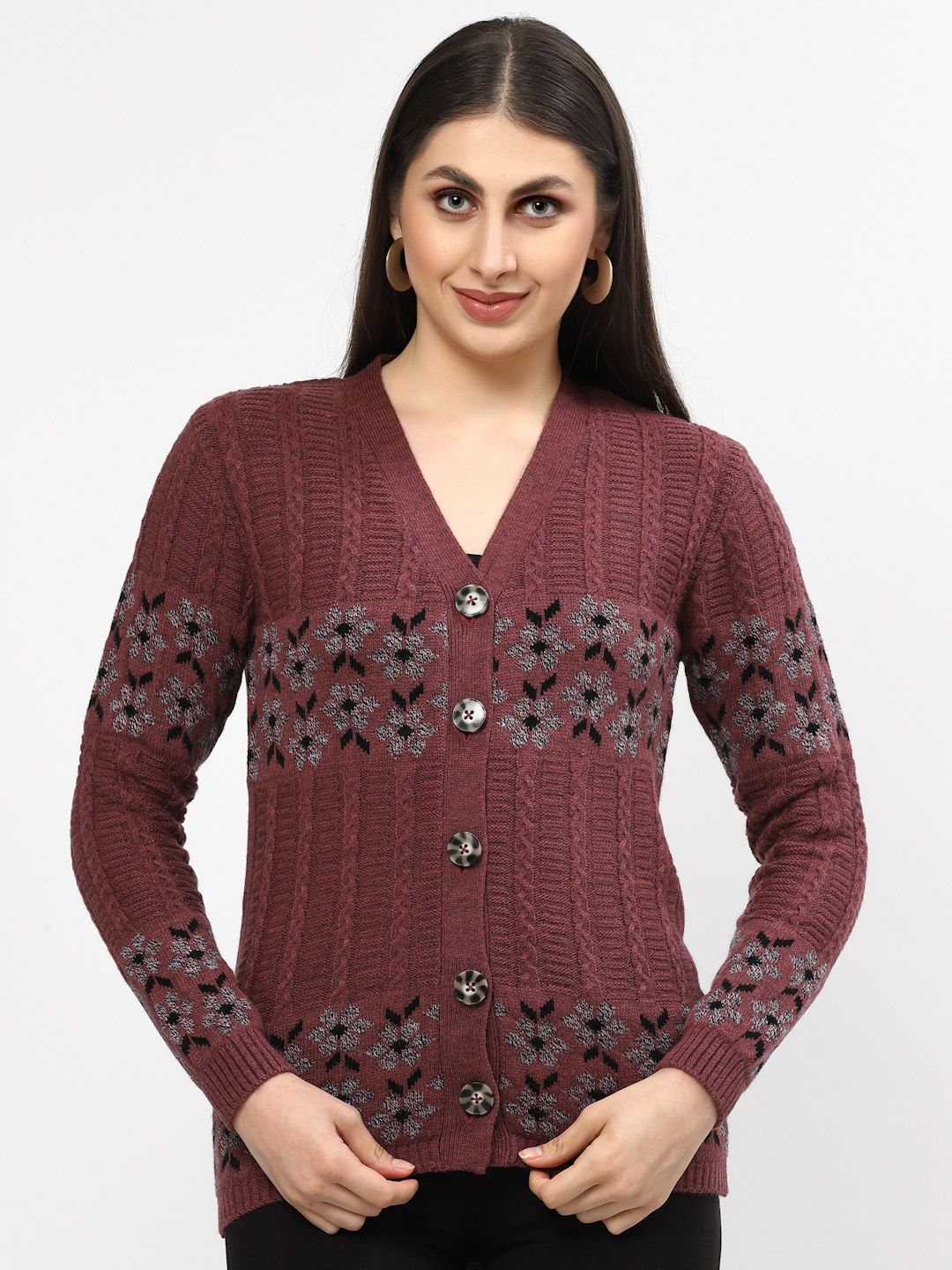 Kalt Women Floral Printed Cardigan