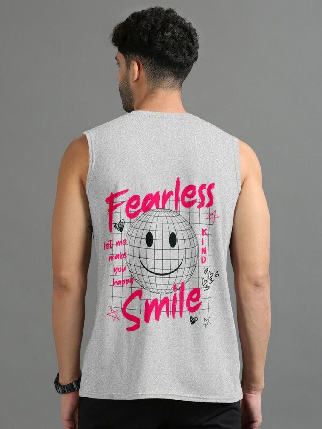 Triptee Graphic Printed Sleeveless Pure Cotton T-shirt