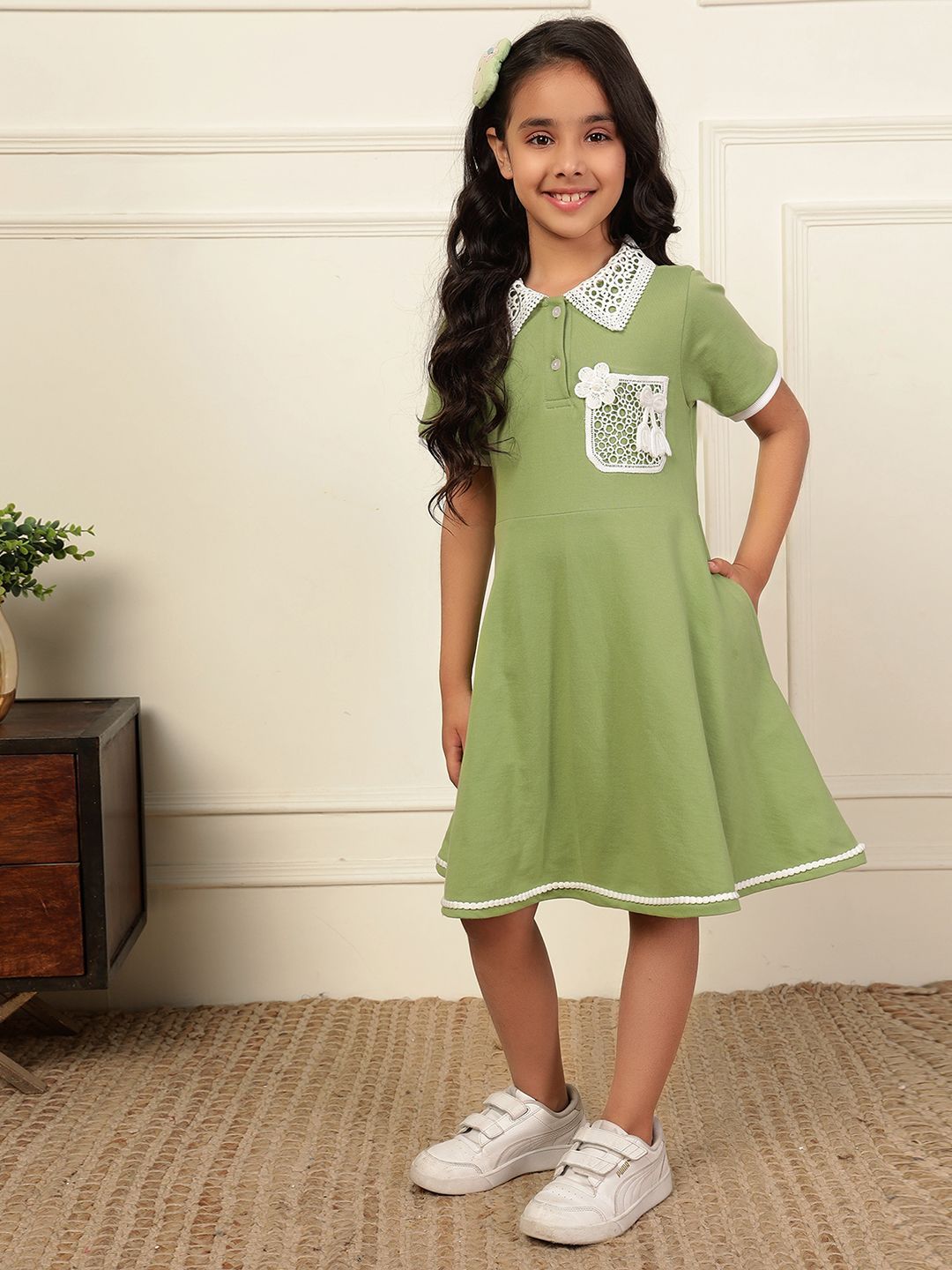 Bugandbees Girl Applique Shirt Dress