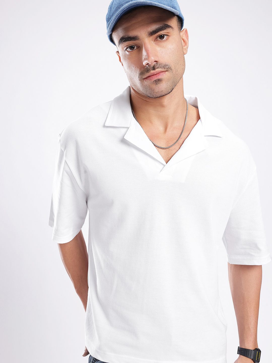 glitchez Classic Cuban Collar Relaxed Fit T-shirt