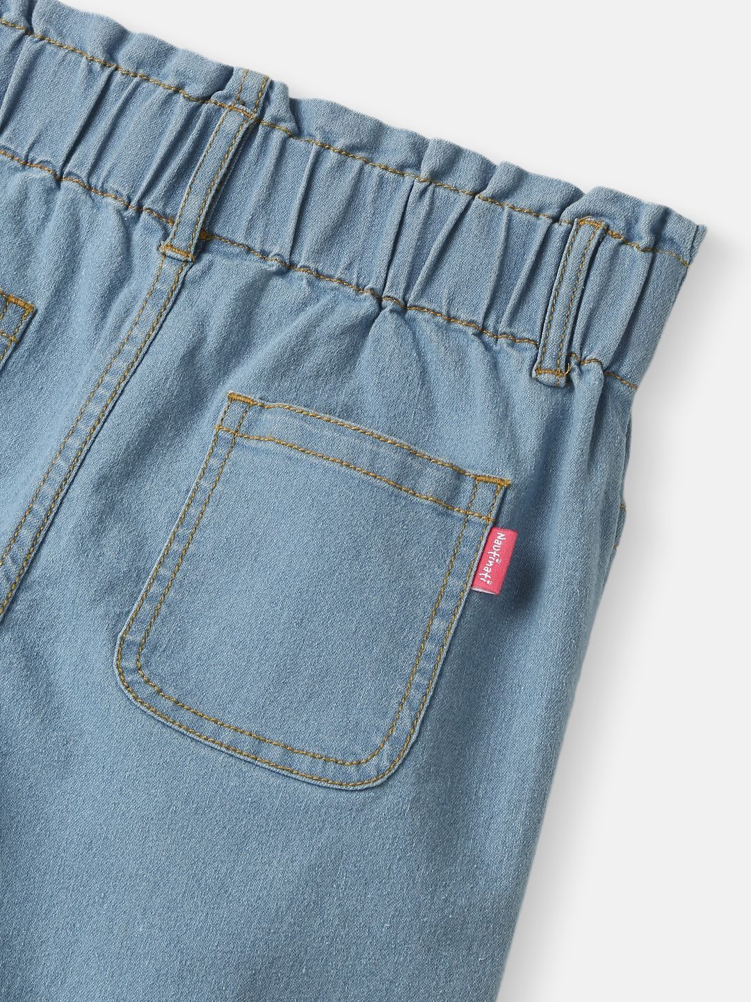Girls Pencil Regular Fit Mid-Rise Crochet Flowers Denim Jeans 4