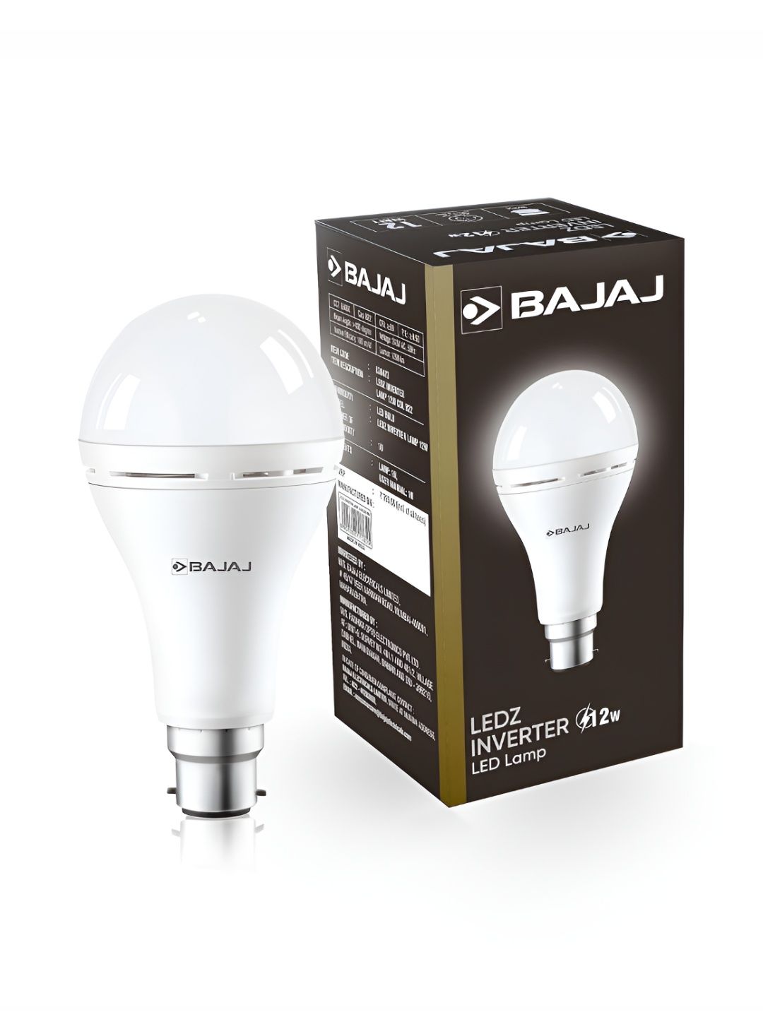 Bajaj White LEDZ 4KV Surge Protection 12W Rechargeable Emergency Inverter LED Bulb