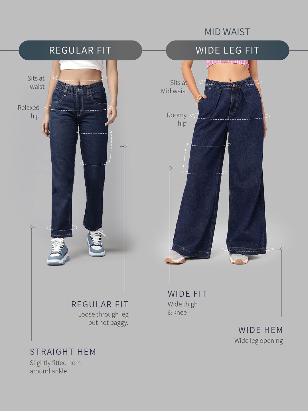 Women Retro Wide Leg Faded Jeans 2