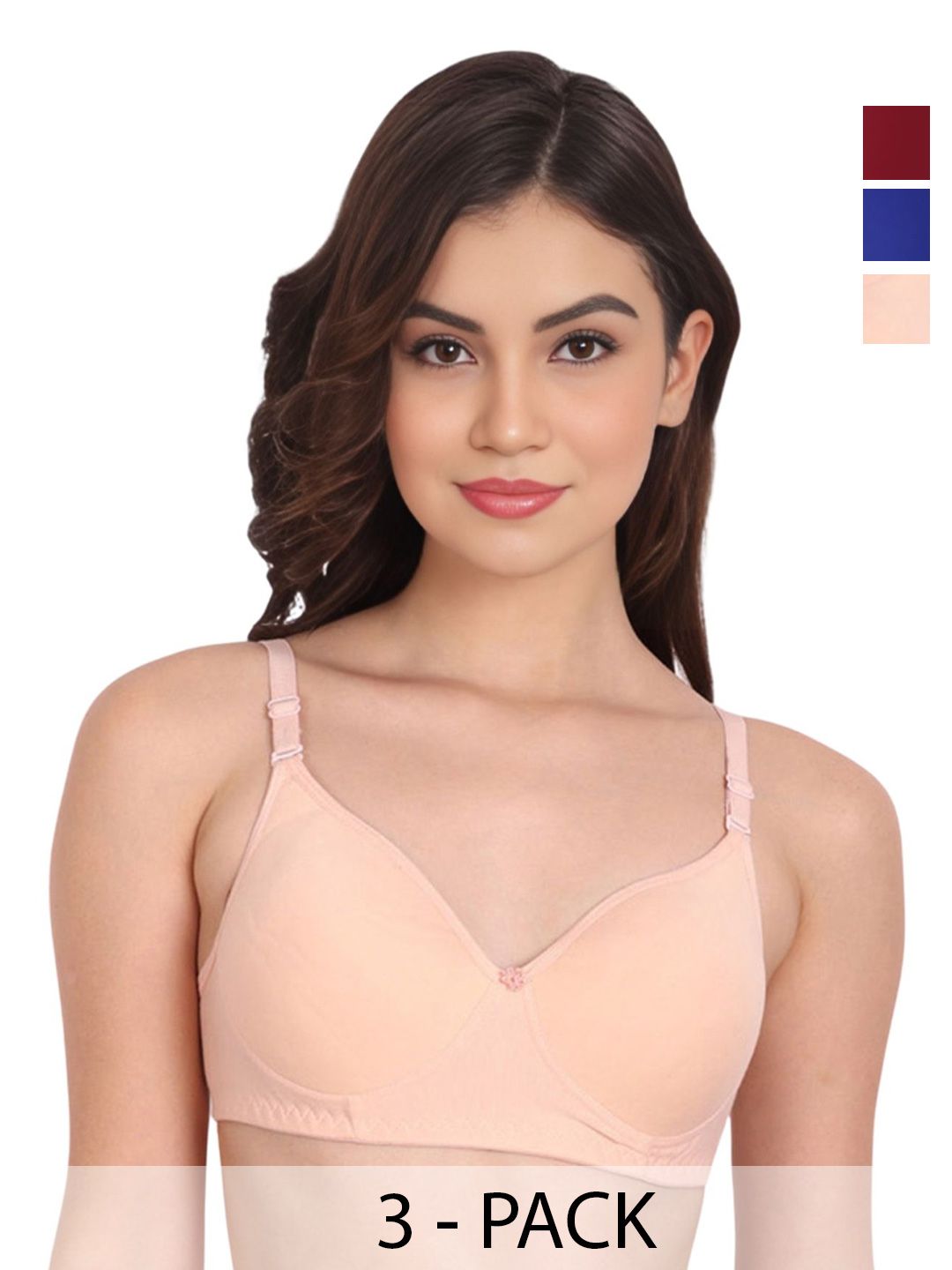 Liigne Women Pack of 3 Full Coverage Lightly Padded Bra