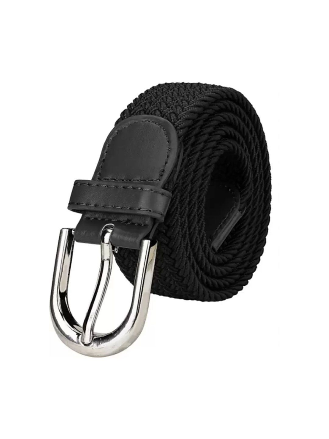 Niddleman Men Woven Design Stretchable Belt With Tang Closure