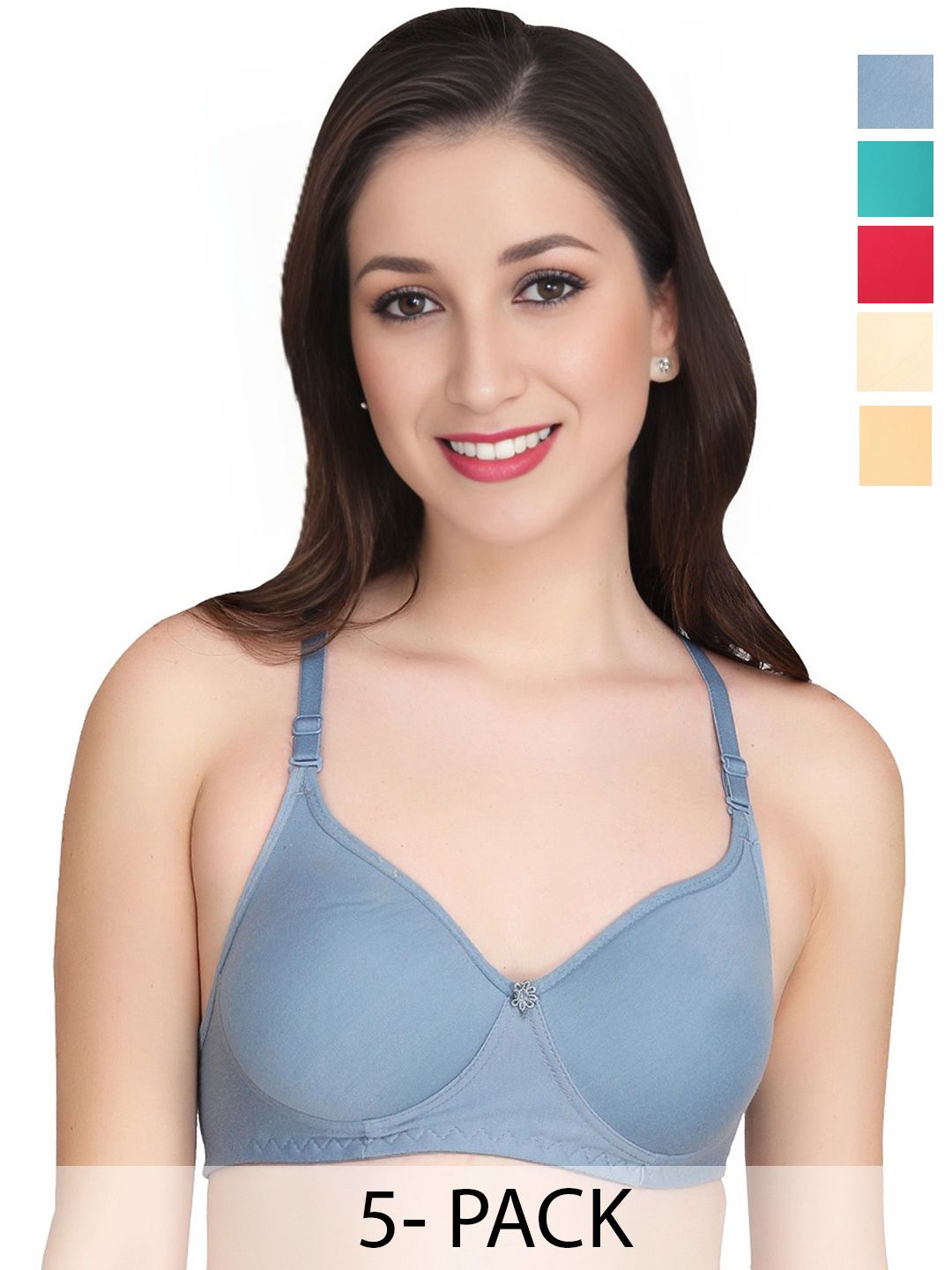 Liigne Pack Of 5 Full Coverage Lightly Padded Bra