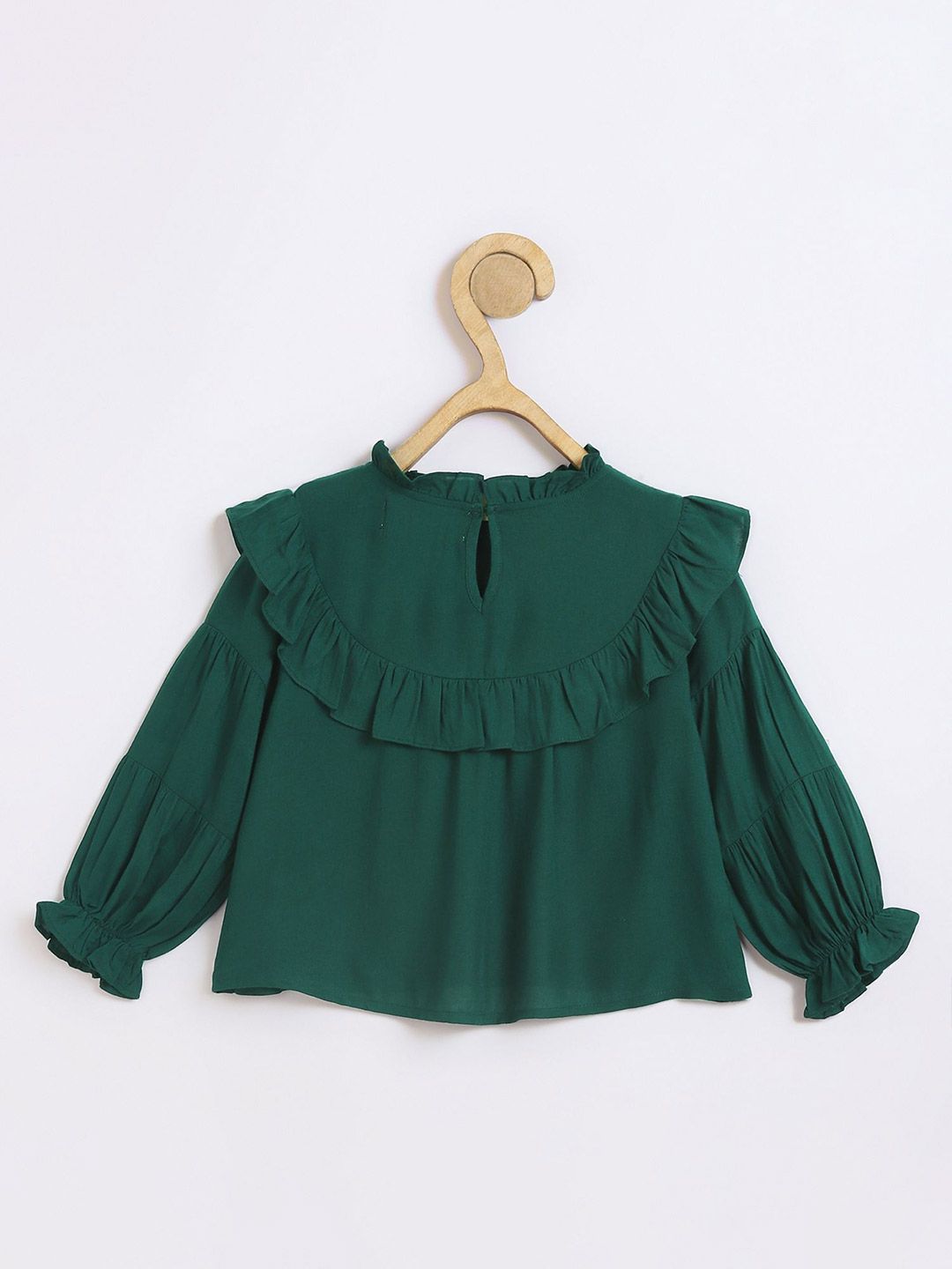 Girls Round Neck Ruffles Regular Top 2
