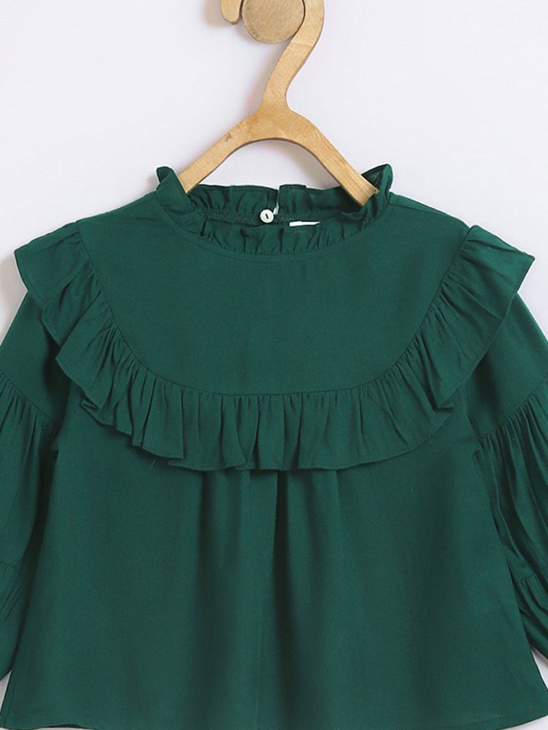 Girls Round Neck Ruffles Regular Top 3