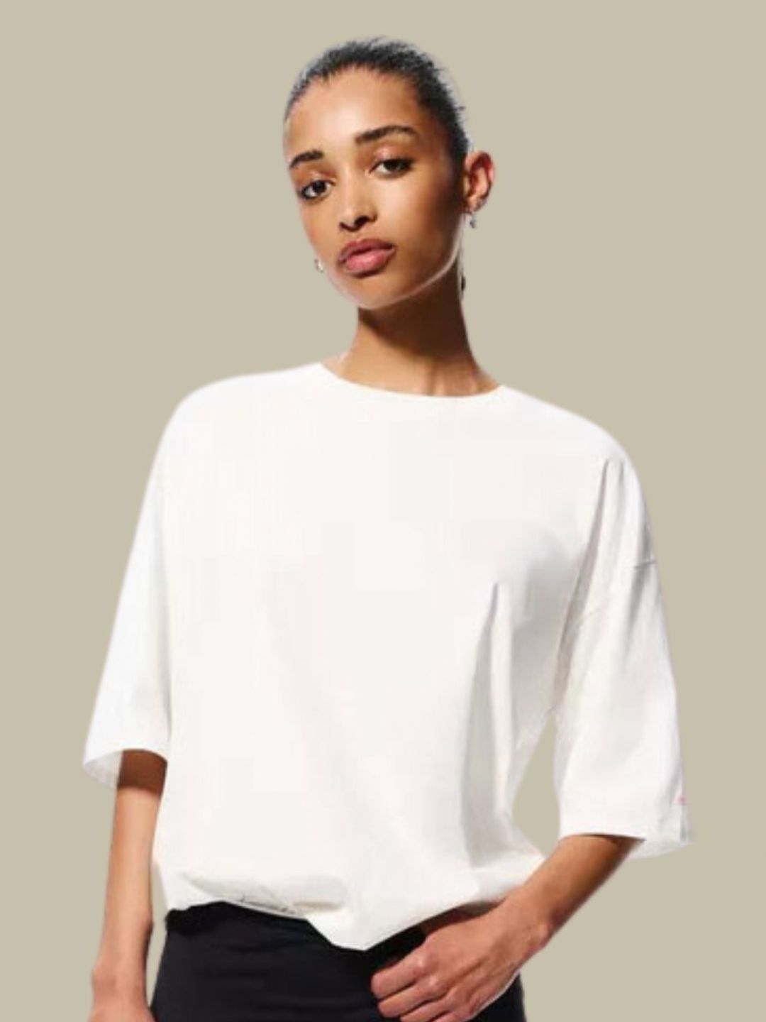 SMAN Round Neck Drop-Shoulder Sleeves Oversized T-shirt