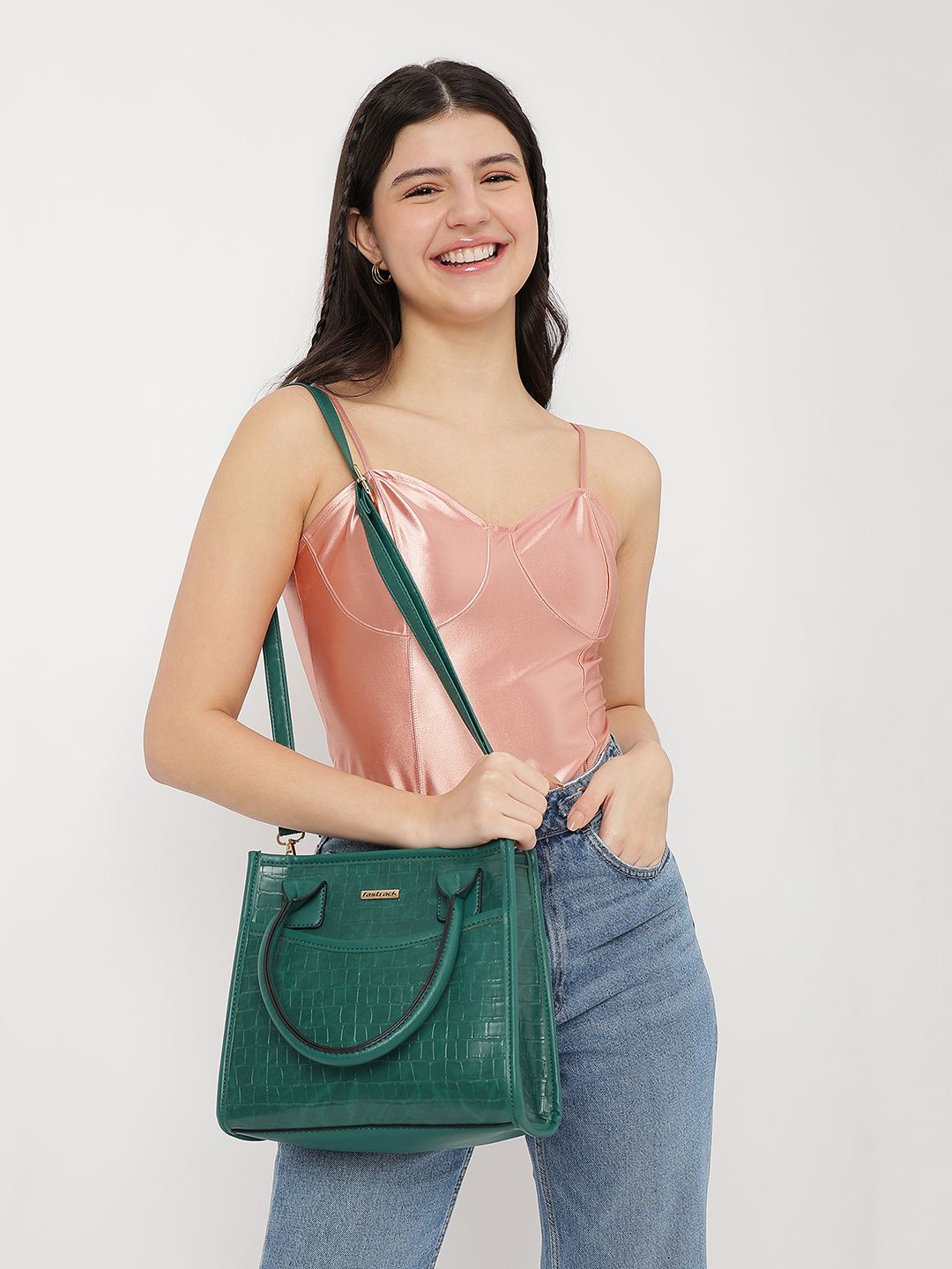 Fastrack Detachable Strap Structured Satchel Bag