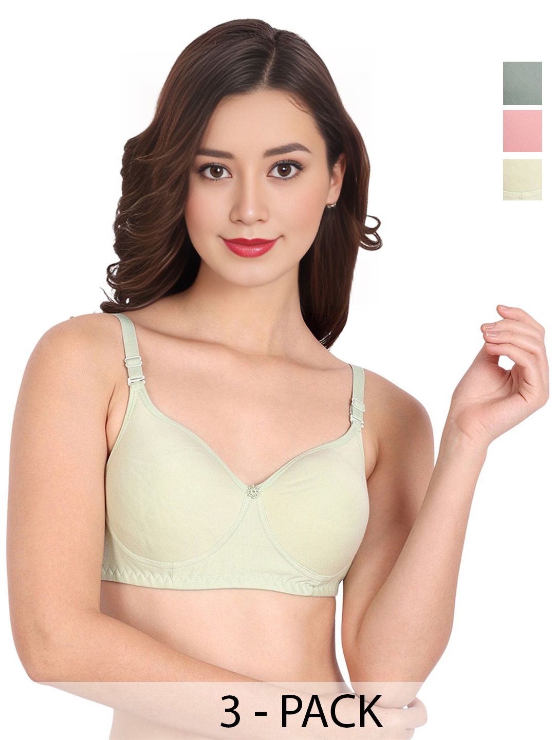 Buy Liigne Pack Of 3 Cut And Sew Full Coverage Bra -  - Apparel for Women