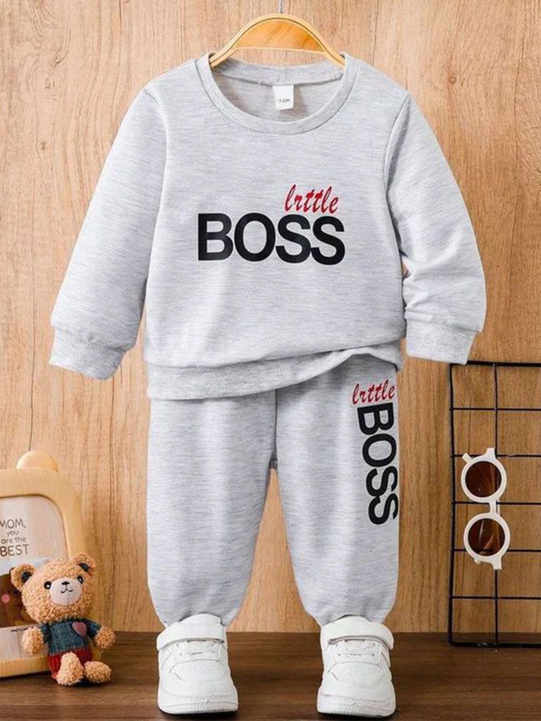 TOGEPI Boys Printed Round Neck Sweatshirt With Jogger