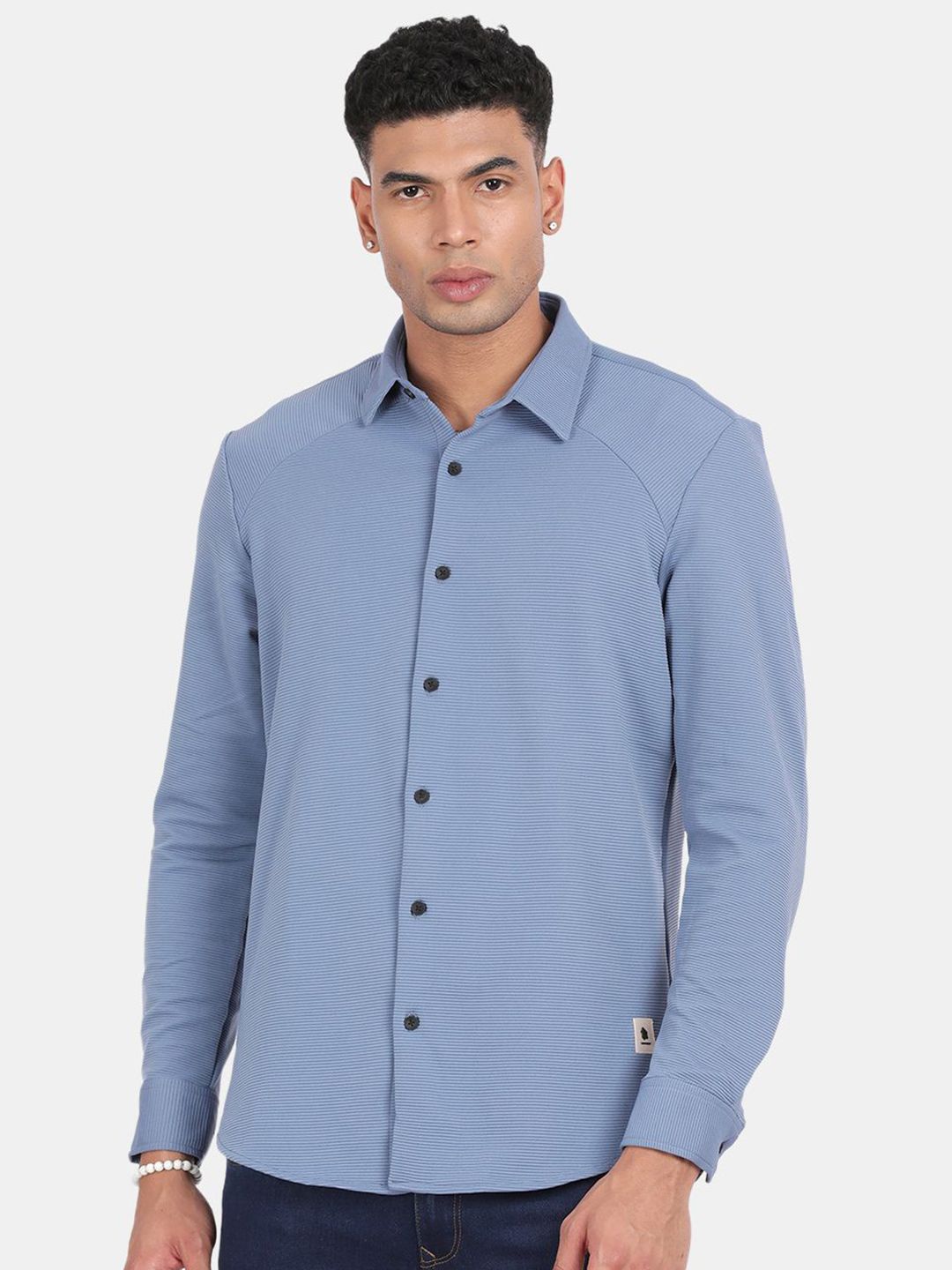Blu MNKY Men Smart Slim Fit Casual Shirt