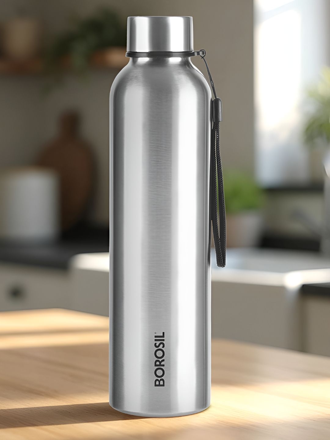 BOROSIL Laguna Steel Stainless Steel Single Wall Vacuum Water Bottle - 1L