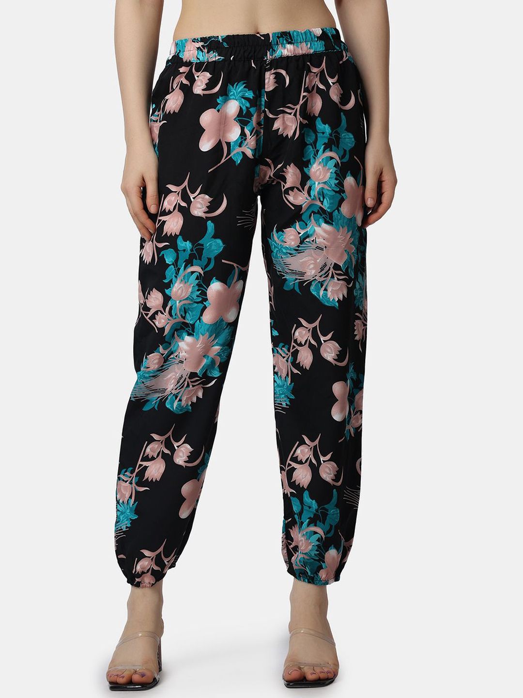 Popwings Women Floral Printed Relaxed Loose Fit Joggers