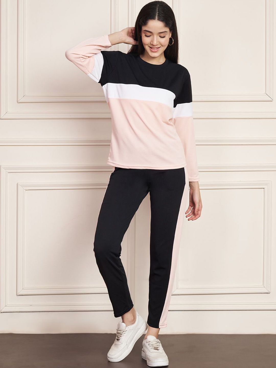 DTR FASHION Striped T-Shirt With Trousers Co-Ords