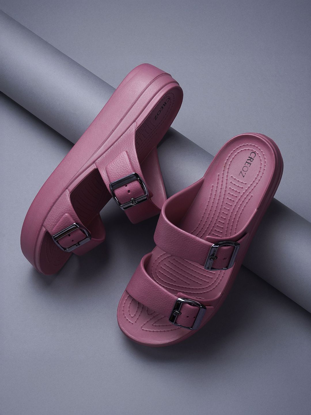 CREOZ THE BOUNCE Women Buckles Details Sliders Flip Flops