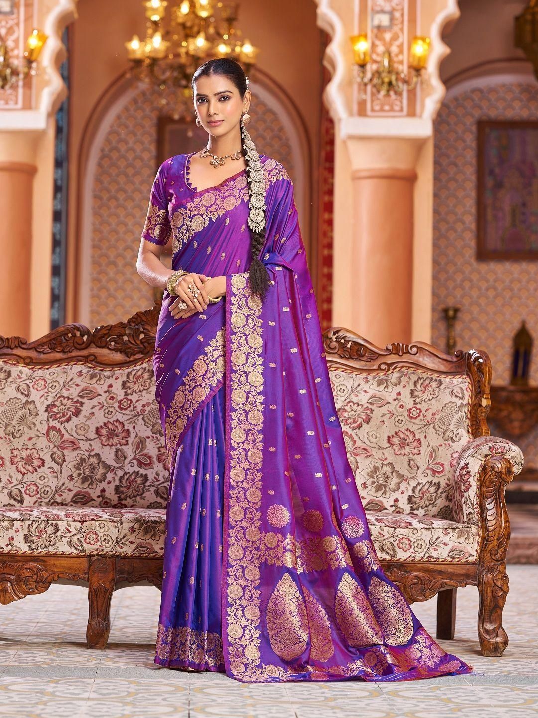 KALINI Purple Banarasi Sarees