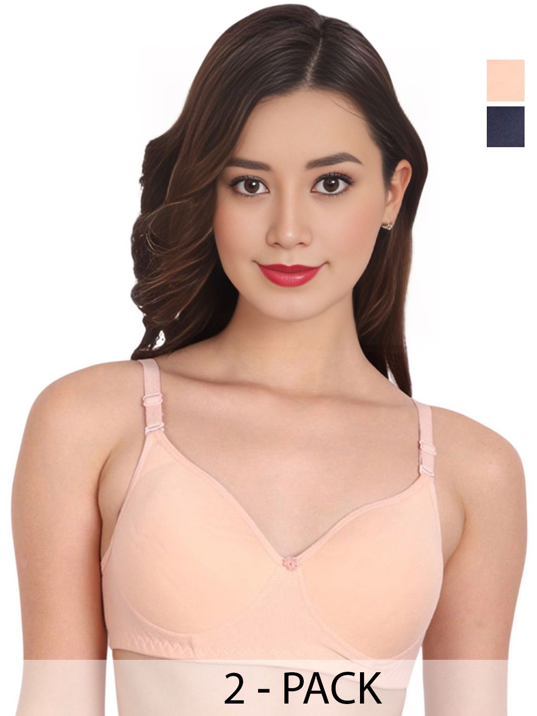 Liigne Pack Of 2 Full Coverage Seamless Cotton Bra
