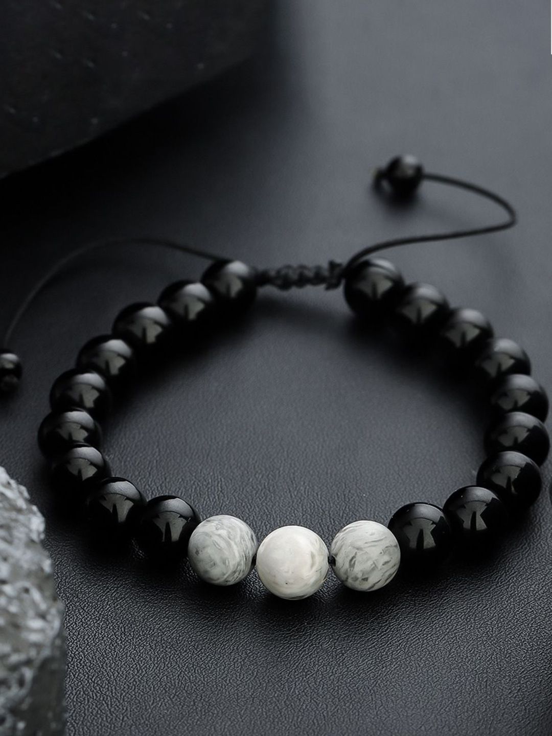 StyleCast x Revolte Men Artificial Beaded Wraparound Bracelet